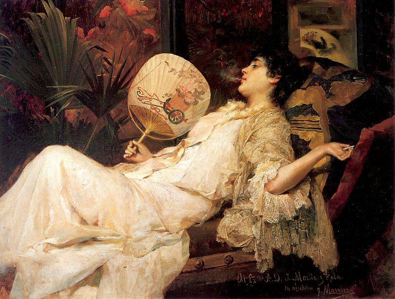 Manovens, Francisco Masriera Young Woman Resting Spain oil painting art